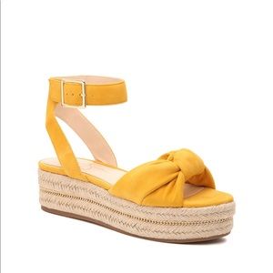 Jessica Simpson Yellow Suede Knot Espadrilles